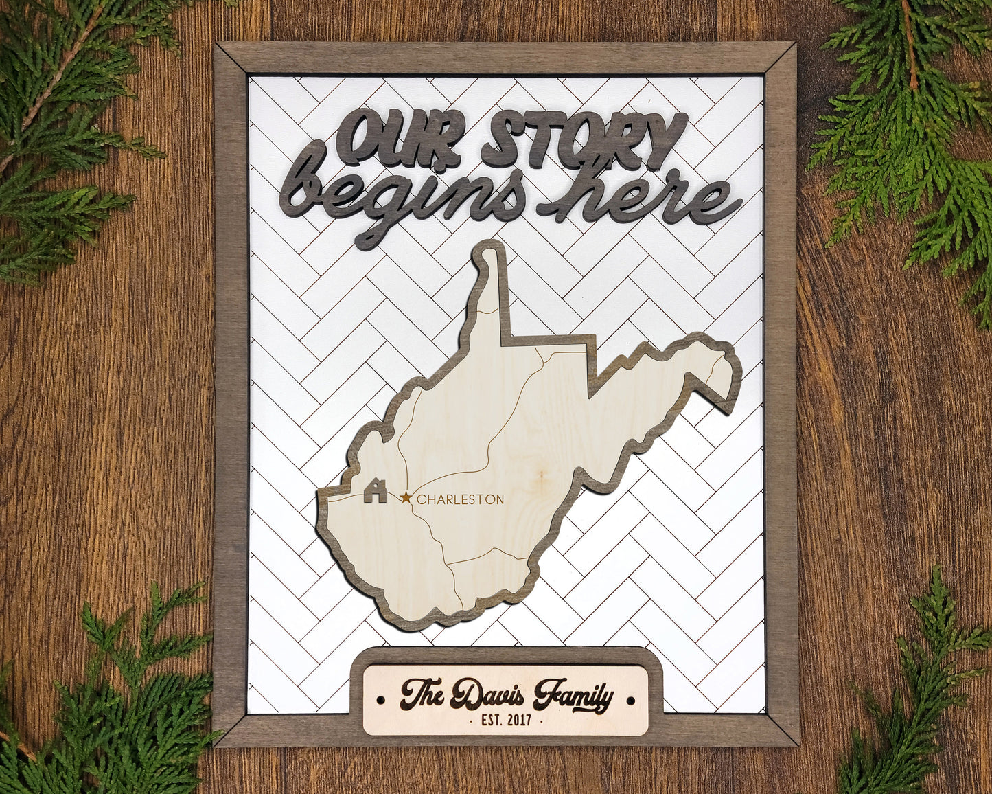 The West Virginia Frame - 13 text options, 12 backgrounds, 25 icons Included - Make over 7,500 designs - Glowforge & Lightburn Tested