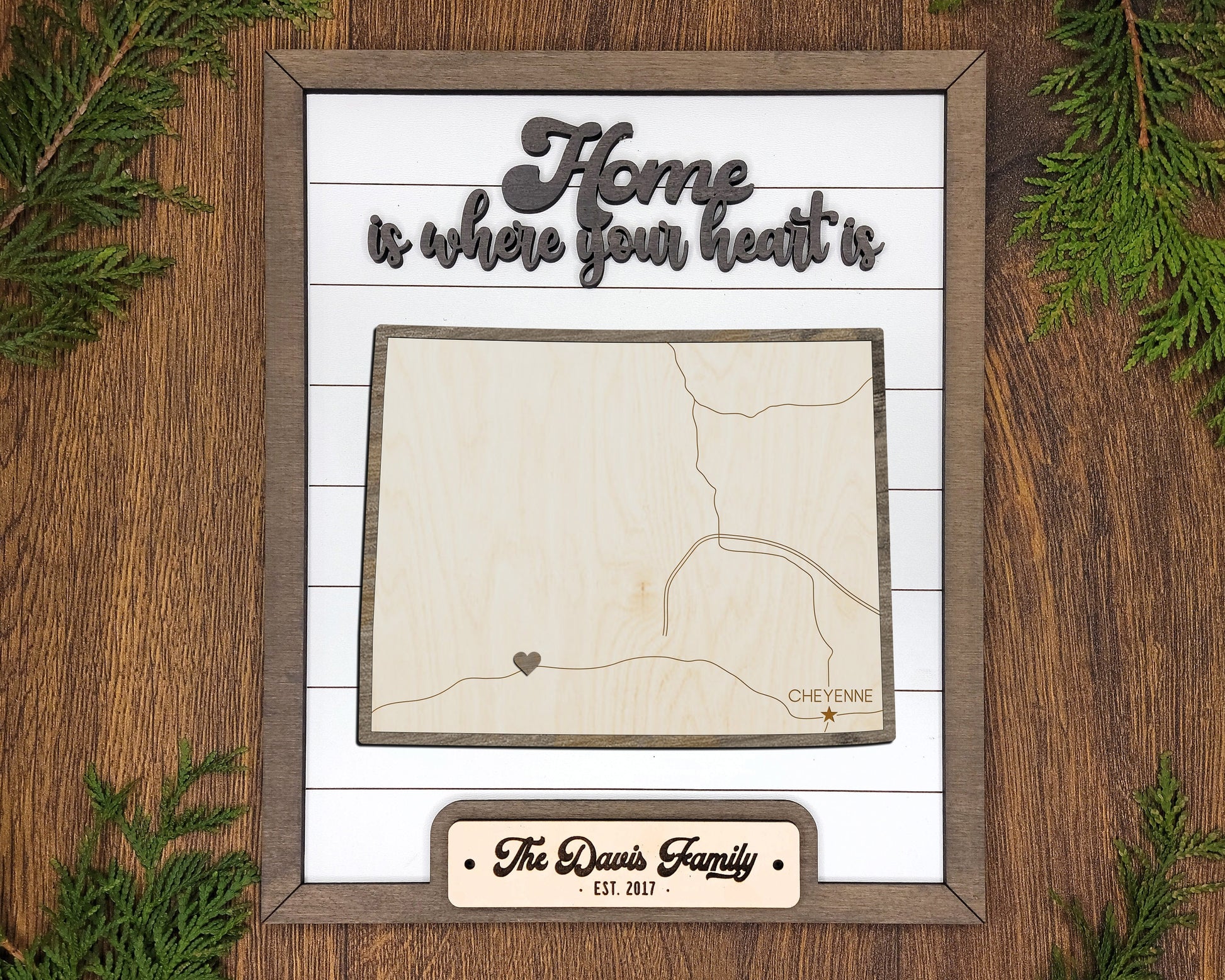 The Wyoming Frame - 13 text options, 12 backgrounds, 25 icons Included - Make over 7,500 designs - Glowforge & Lightburn Tested