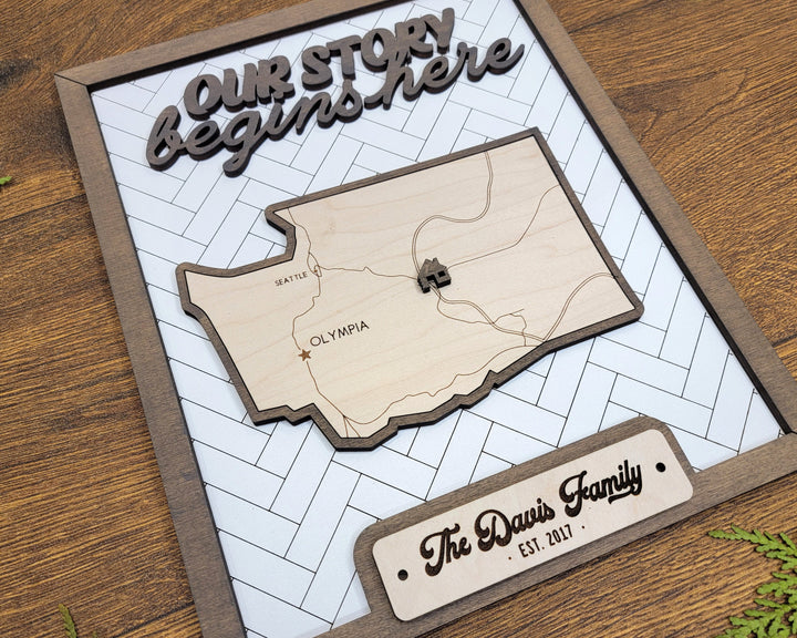 The State Frame Bundle - 50 States included each with 13 text options, 12 backgrounds and 25 icons - Glowforge & Lightburn Tested