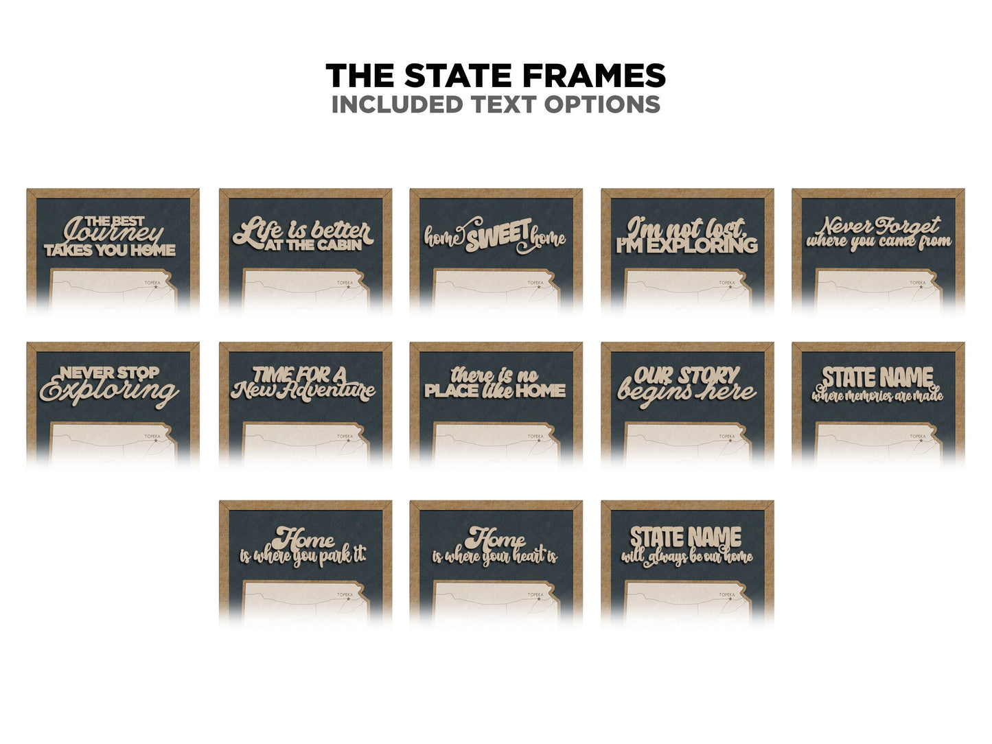 The Arizona State Frame - 13 text options, 12 backgrounds, 25 icons Included - Make over 7,500 designs - Glowforge & Lightburn Tested