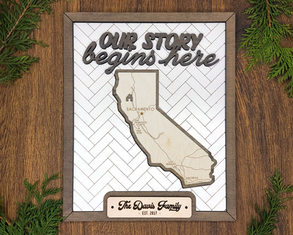 The California State Frame - 13 text options, 12 backgrounds, 25 icons Included - Make over 7,500 designs - Glowforge & Lightburn Tested