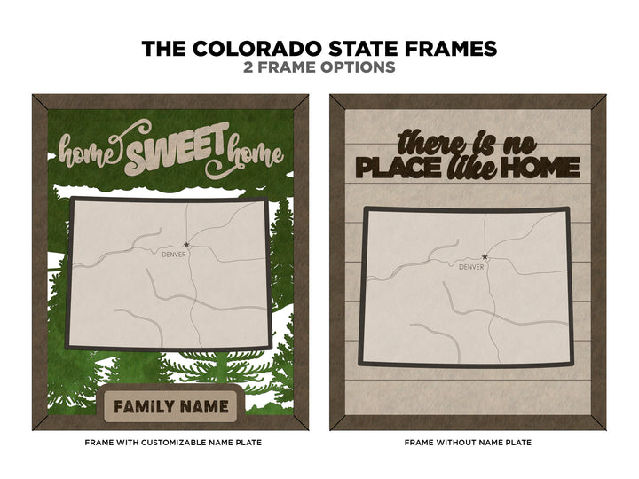 The Colorado State Frame - 13 text options, 12 backgrounds, 25 icons Included - Make over 7,500 designs - Glowforge & Lightburn Tested