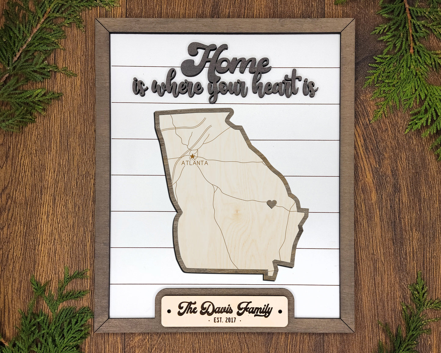 The Georgia State Frame - 13 text options, 12 backgrounds, 25 icons Included - Make over 7,500 designs - Glowforge & Lightburn Tested