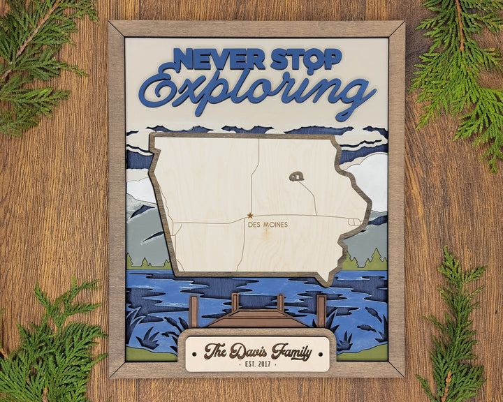 The Iowa State Frame - 13 text options, 12 backgrounds, 25 icons Included - Make over 7,500 designs - Glowforge & Lightburn Tested