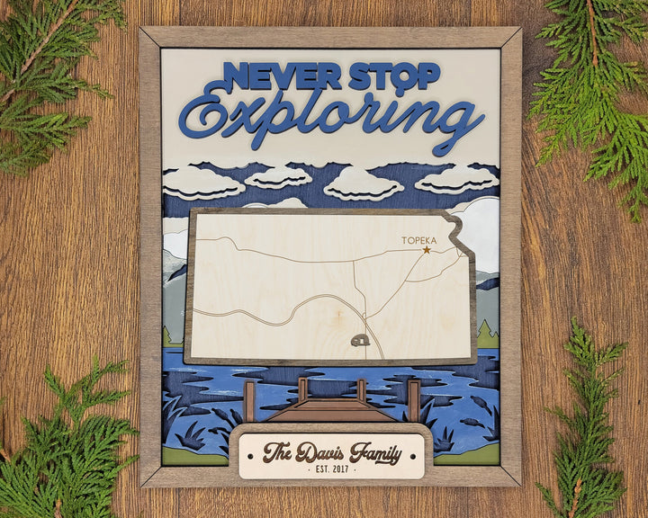 The Kansas State Frame - 13 text options, 12 backgrounds, 25 icons Included - Make over 7,500 designs - Glowforge & Lightburn Tested