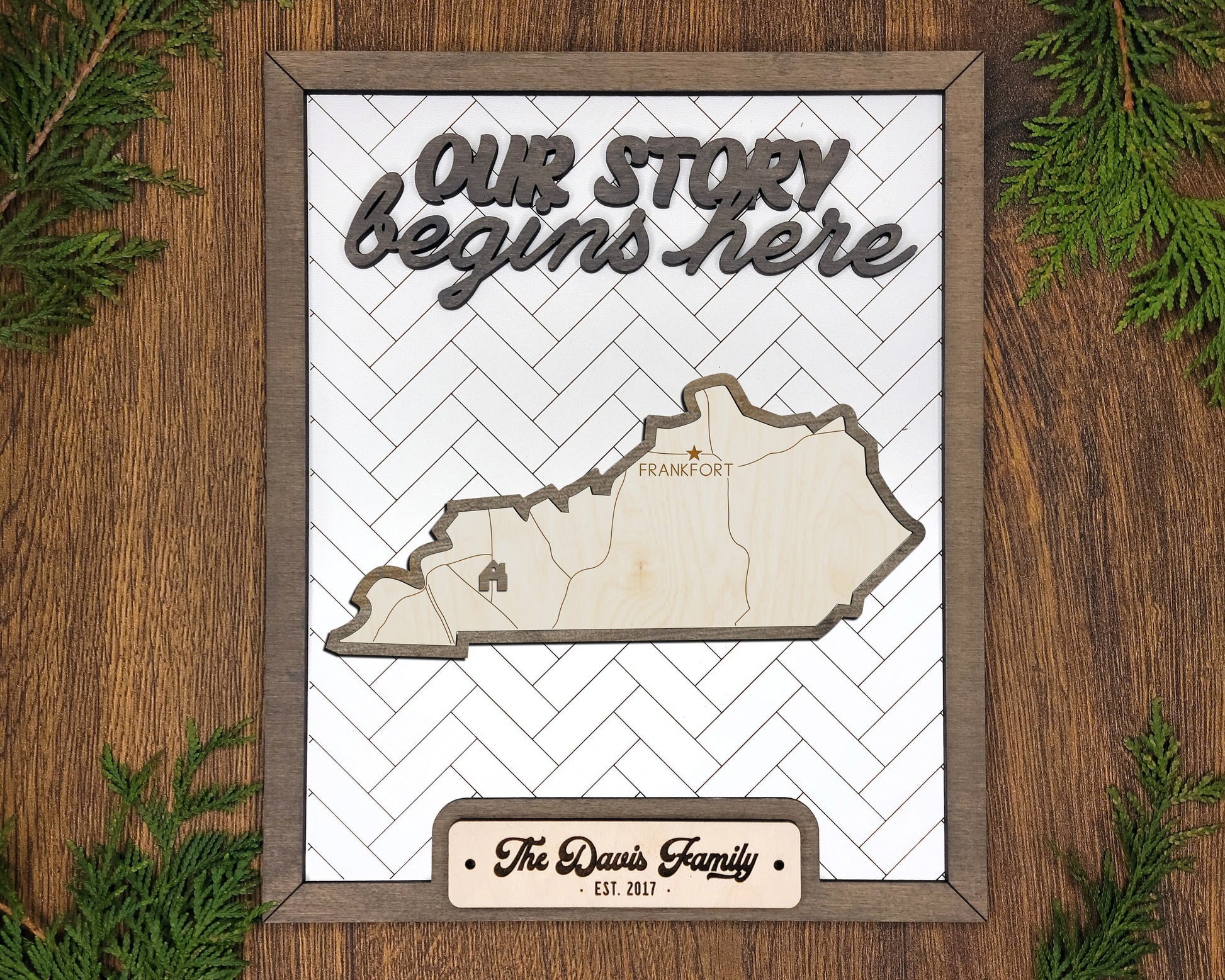The Kentucky State Frame - 13 text options, 12 backgrounds, 25 icons Included - Make over 7,500 designs - Glowforge & Lightburn Tested