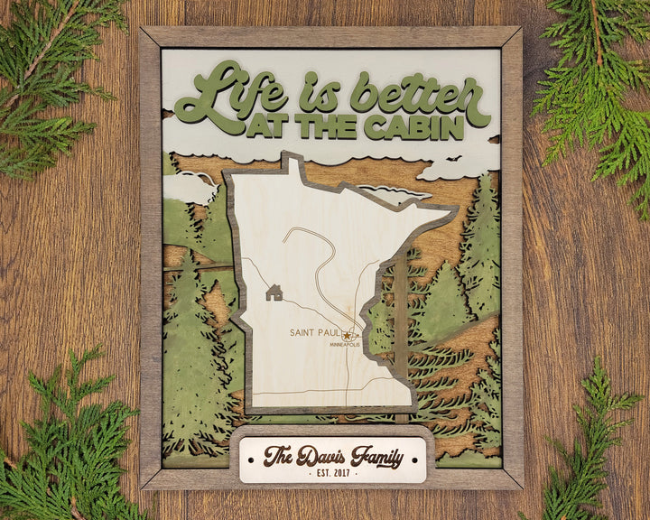 The Minnesota State Frame - 13 text options, 12 backgrounds, 25 icons Included - Make over 7,500 designs - Glowforge & Lightburn Tested