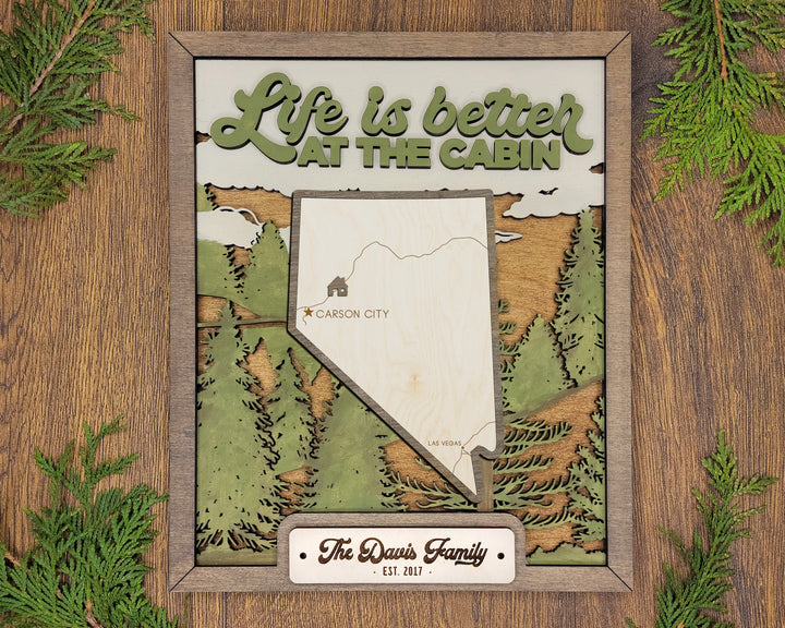 The Nevada State Frame - 13 text options, 12 backgrounds, 25 icons Included - Make over 7,500 designs - Glowforge & Lightburn Tested