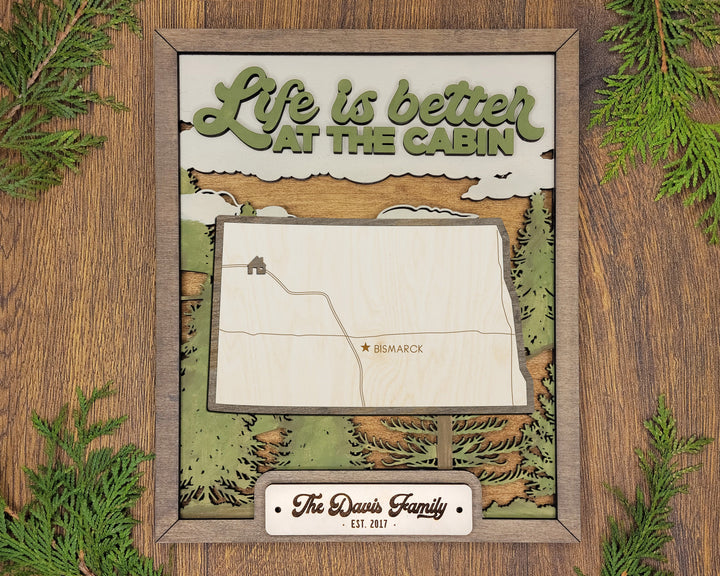The North Dakota State Frame - 13 text options, 12 backgrounds, 25 icons Included - Make over 7,500 designs - Glowforge & Lightburn Tested