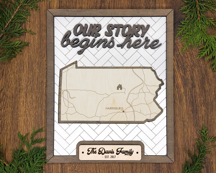 The Pennsylvania State Frame - 13 text options, 12 backgrounds, 25 icons Included - Make over 7,500 designs - Glowforge & Lightburn Tested