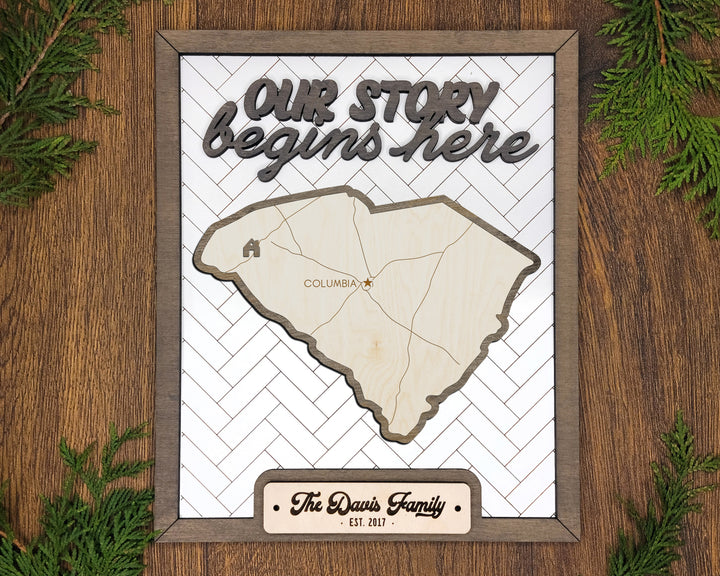 The South Carolina State Frame - 13 text options, 12 backgrounds, 25 icons Included - Make over 7,500 designs - Glowforge & Lightburn Tested