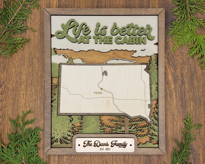 The South Dakota State Frame - 13 text options, 12 backgrounds, 25 icons Included - Make over 7,500 designs - Glowforge & Lightburn Tested