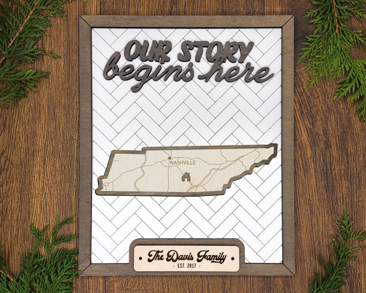 The Tennessee State Frame - 13 text options, 12 backgrounds, 25 icons Included - Make over 7,500 designs - Glowforge & Lightburn Tested