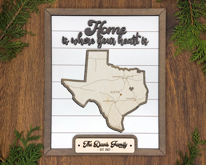 The Texas State Frame - 13 text options, 12 backgrounds, 25 icons Included - Make over 7,500 designs - Glowforge & Lightburn Tested