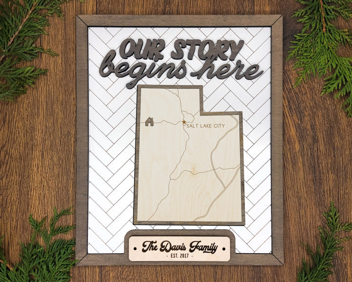 The Utah State Frame - 13 text options, 12 backgrounds, 25 icons Included - Make over 7,500 designs - Glowforge & Lightburn Tested