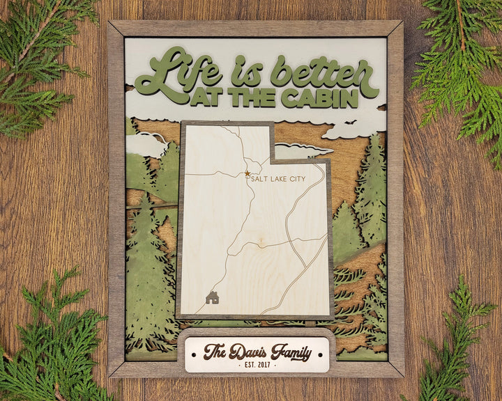 The Utah State Frame - 13 text options, 12 backgrounds, 25 icons Included - Make over 7,500 designs - Glowforge & Lightburn Tested
