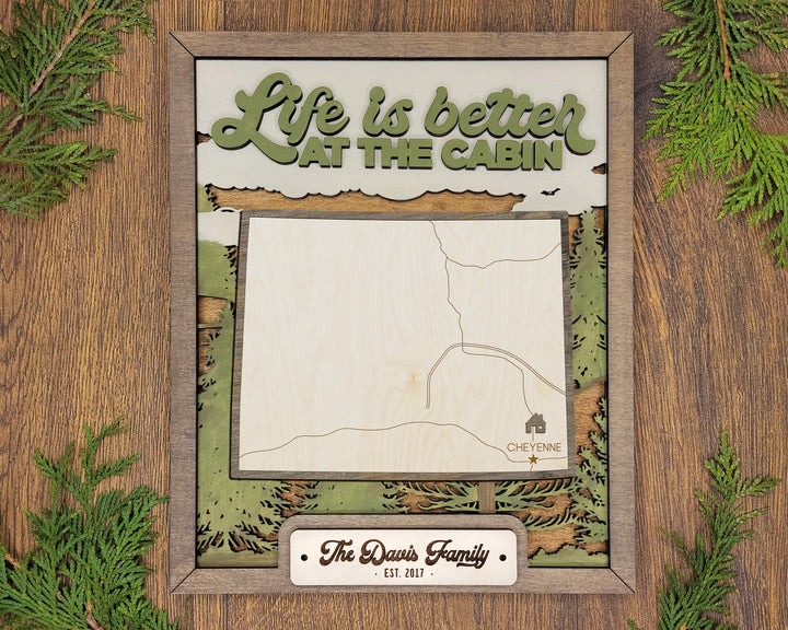 The Wyoming Frame - 13 text options, 12 backgrounds, 25 icons Included - Make over 7,500 designs - Glowforge & Lightburn Tested