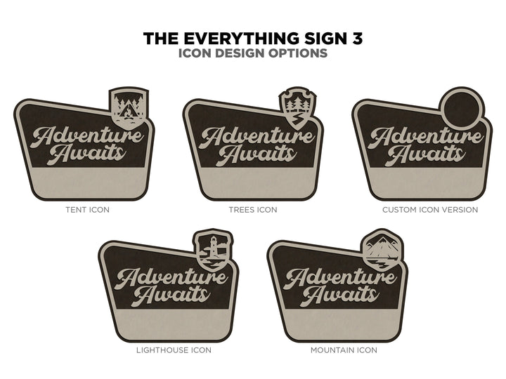 Everything Sign 3 Bundle - 28 Phrases, 22 Interchangeable Icons - Includes Ornaments, Keychains and Magnets -Tested on Glowforge & Lightburn