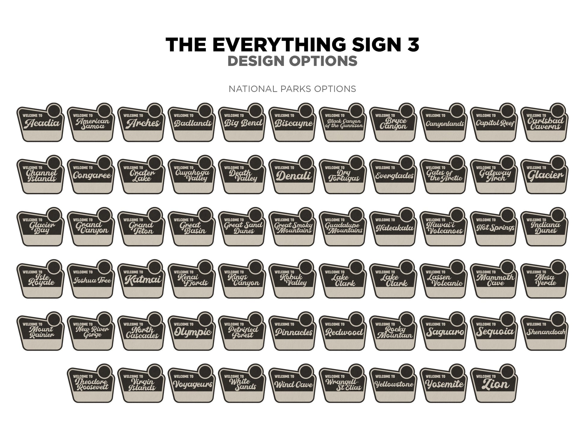 Everything Sign 3 Bundle - 28 Phrases, 22 Interchangeable Icons - Includes Ornaments, Keychains and Magnets -Tested on Glowforge & Lightburn