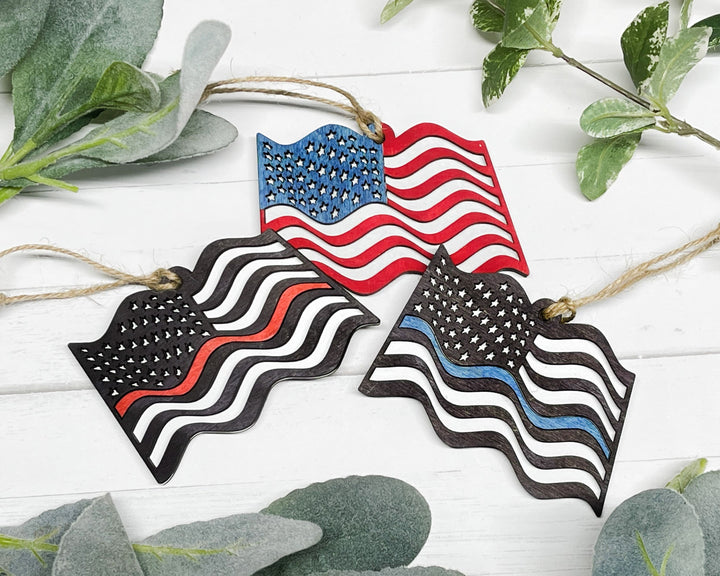 All American Bundle - Includes Signage and Ornaments - 6 designs and 9 Phrases Included - Tested on Glowforge & Lightburn