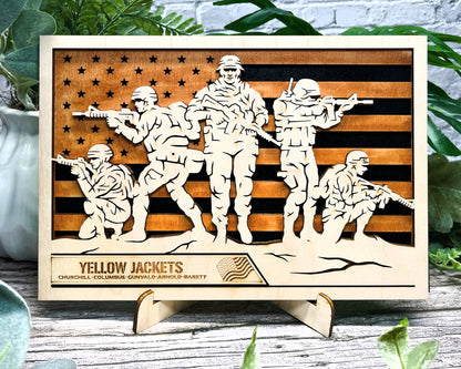 Homestyle Military Signage - Includes 17 sign Options and US and Canadian Flag backers- Tested on Glowforge & Lightburn