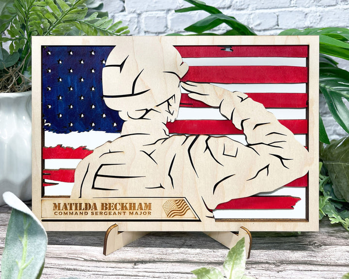 Homestyle Military Signage - Includes 17 sign Options and US and Canadian Flag backers- Tested on Glowforge & Lightburn