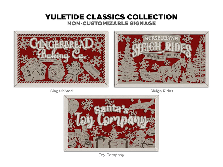 Yuletide Classic Signage - Includes 7 Customizable and Non Customizable Options - Tested on Glowforge & Lightburn