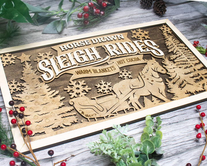 Yuletide Classic Signage - Includes 7 Customizable and Non Customizable Options - Tested on Glowforge & Lightburn