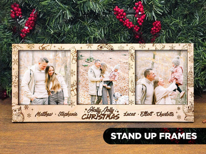 Christmas Photo Frame Collection - Includes Ornaments, Stand Ups and Magnets - 7 Design options for Each - Tested on Glowforge & Lightburn