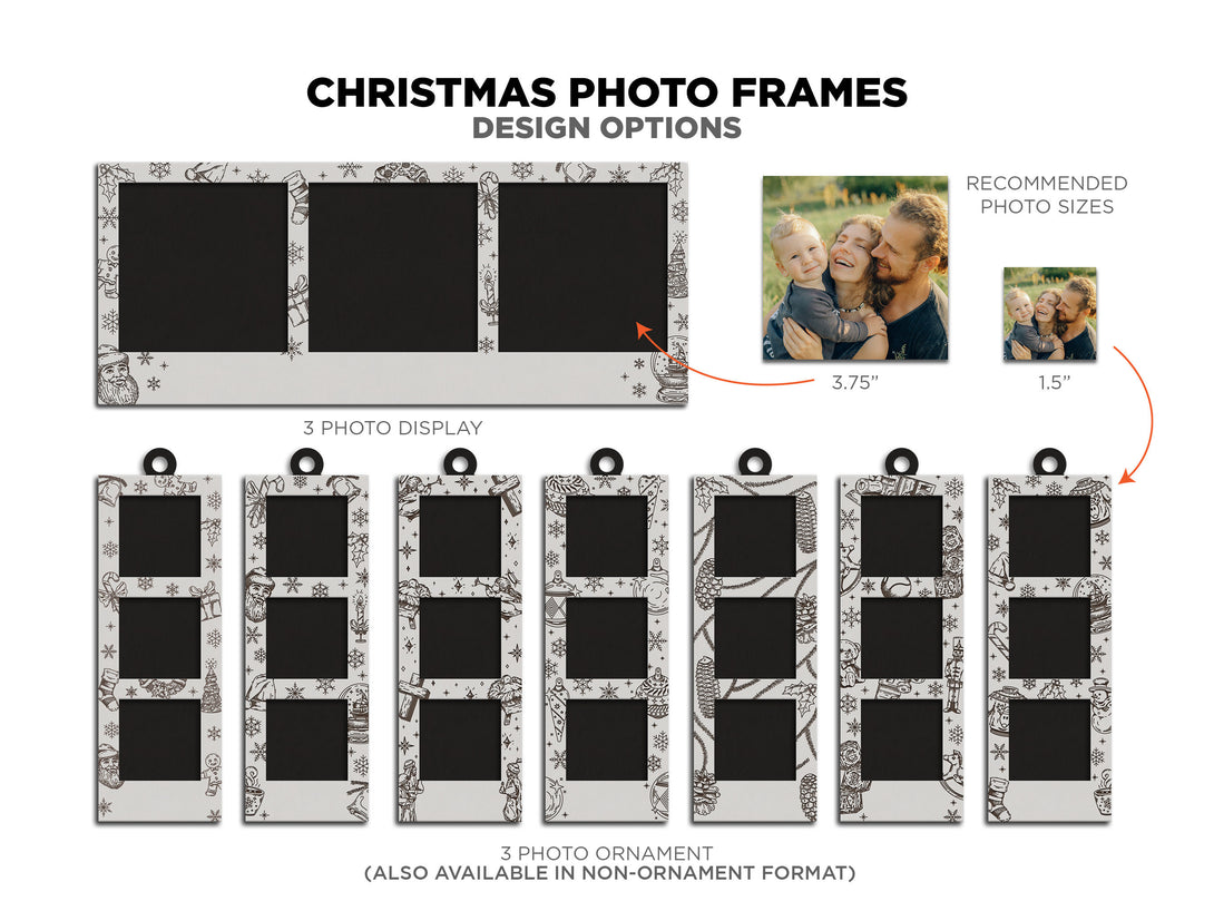 Christmas Photo Frame Collection - Includes Ornaments, Stand Ups and M ...