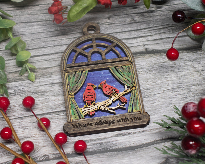 Cherished Cardinal Ornaments - 30 designs included with 2 and 3 layer designs - Tested on Glowforge & Lightburn