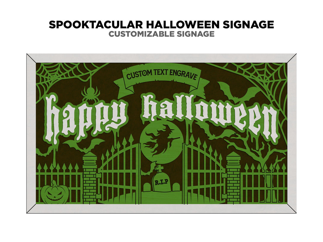 Spook Shack Sign Spooktacular Halloween Signage - Includes 2 Customizable and Non Custo ...