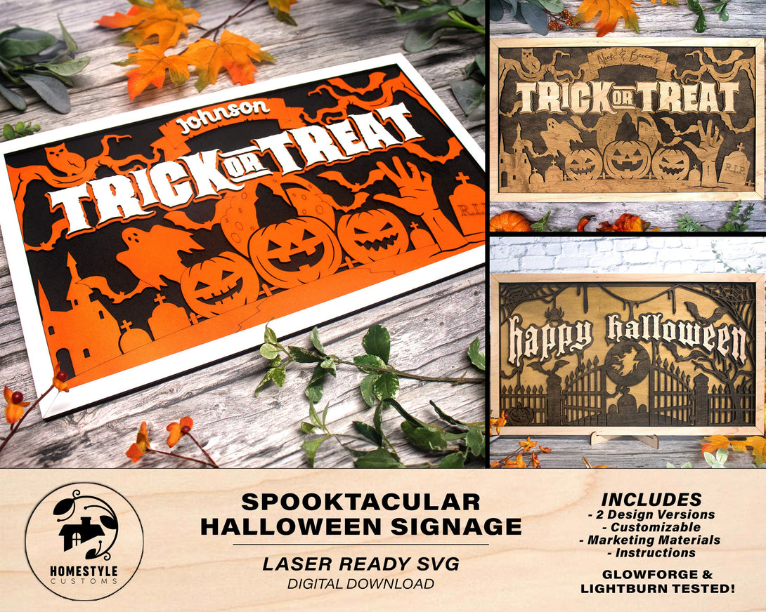 Spook Shack Sign Spooktacular Halloween Signage - Includes 2 Customizable and Non Custo ...
