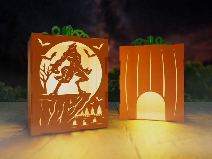 Haunt-O-Lanterns - 6 Spooky Scenes and 6 Scary Faces Included - SVG, PDF, AI File Download - Tested on Lightburn and Glowforge