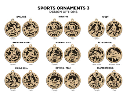Stadium Series Ornaments Expansion 2 - 138 Unique designs 33 Sports - SVG, PDF, AI File Download - Glowforge and Lightburn Tested