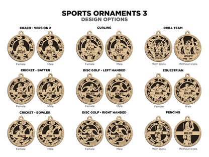 Stadium Series Ornaments Expansion 2 - 138 Unique designs 33 Sports - SVG, PDF, AI File Download - Glowforge and Lightburn Tested