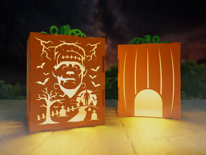Haunt-O-Lanterns - 6 Spooky Scenes and 6 Scary Faces Included - SVG, PDF, AI File Download - Tested on Lightburn and Glowforge