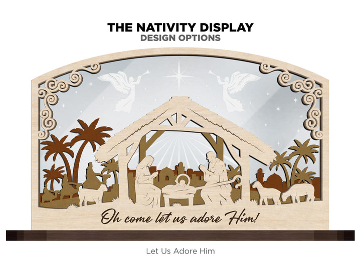 The Nativity Display - 4 layer design & 5 saying options - Laser Designs SVG, PDF, AI File Download - Tested in Glowforge and Lightburn