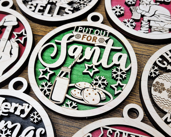 Naughty But Nice Ornaments - 12 Unique Laser Designs - SVG, PDF, AI File Download - Tested On Glowforge and LightBurn
