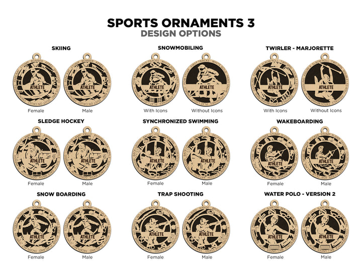 Stadium Series Ornaments Expansion 2 - 138 Unique designs 33 Sports - SVG, PDF, AI File Download - Glowforge and Lightburn Tested
