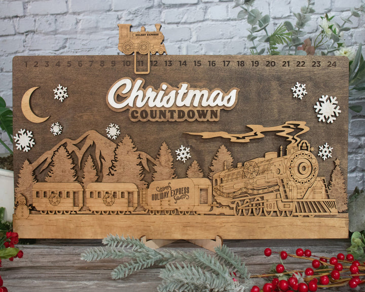 Christmas Countdowns - 4 Main Themes - 10 text options - Laser Designs - Tested on Glowforge & Lightburn