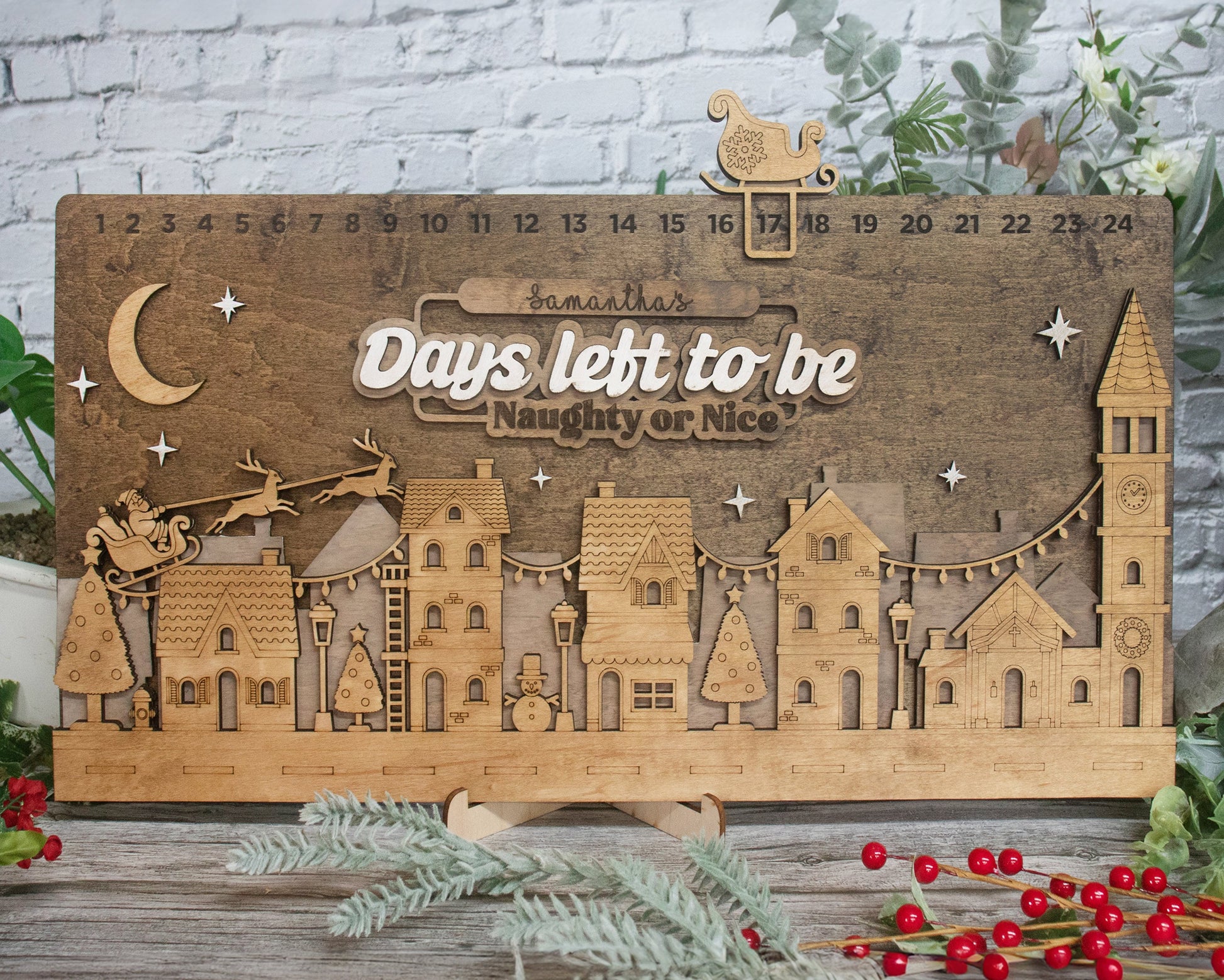 Christmas Countdowns - 4 Main Themes - 10 text options - Laser Designs - Tested on Glowforge & Lightburn