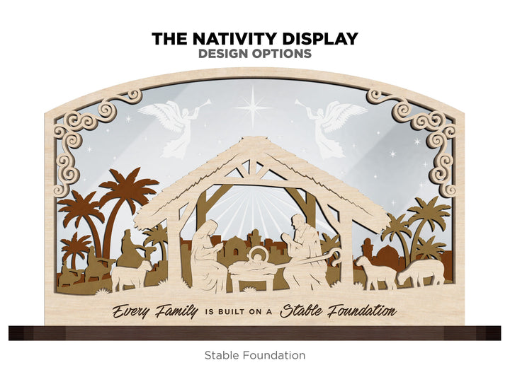 The Nativity Display - 4 layer design & 5 saying options - Laser Designs SVG, PDF, AI File Download - Tested in Glowforge and Lightburn