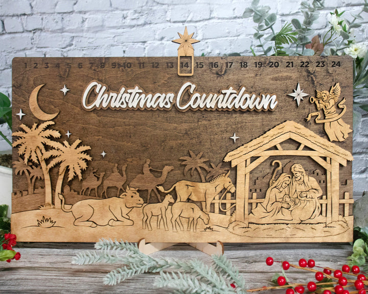 Christmas Countdowns - 4 Main Themes - 10 text options - Laser Designs - Tested on Glowforge & Lightburn