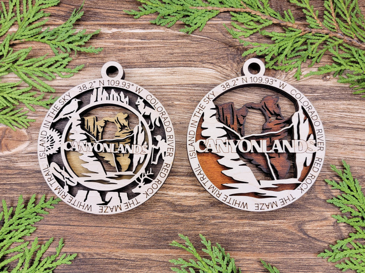 Canyonlands Park Ornament - Includes 2 Ornaments - Laser Design SVG, PDF, AI File Download - Tested On Glowforge and LightBurn