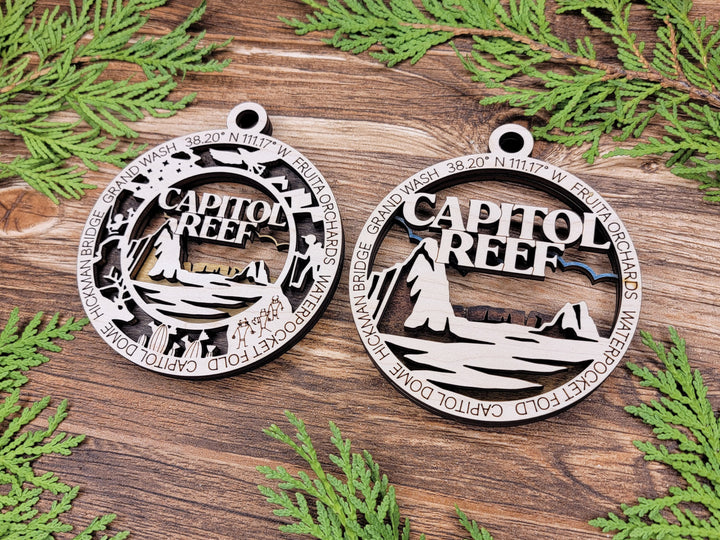 Capitol Reef Park Ornament - Includes 2 Ornaments - Laser Design SVG, PDF, AI File Download - Tested On Glowforge and LightBurn