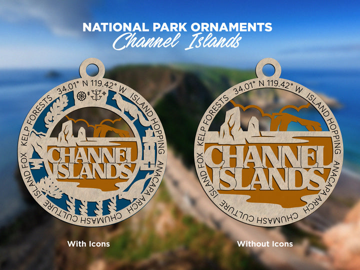 Channel Islands Park Ornament - Includes 2 Ornaments - Laser Design SVG, PDF, AI File Download - Tested On Glowforge and LightBurn