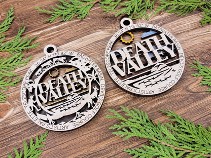 Death Valley Park Ornament - Includes 2 Ornaments - Laser Design SVG, PDF, AI File Download - Tested On Glowforge and LightBurn