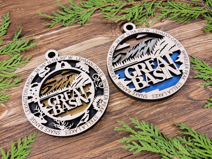 Great Basin Park Ornament - Includes 2 Ornaments - Laser Design SVG, PDF, AI File Download - Tested On Glowforge and LightBurn