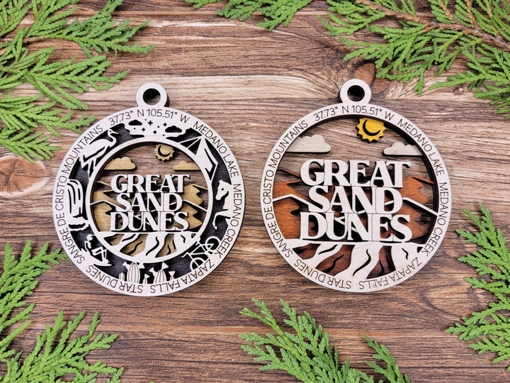 Great Sand Dunes Park Ornament - Includes 2 Ornaments - Laser Design SVG, PDF, AI File Download - Tested On Glowforge and LightBurn